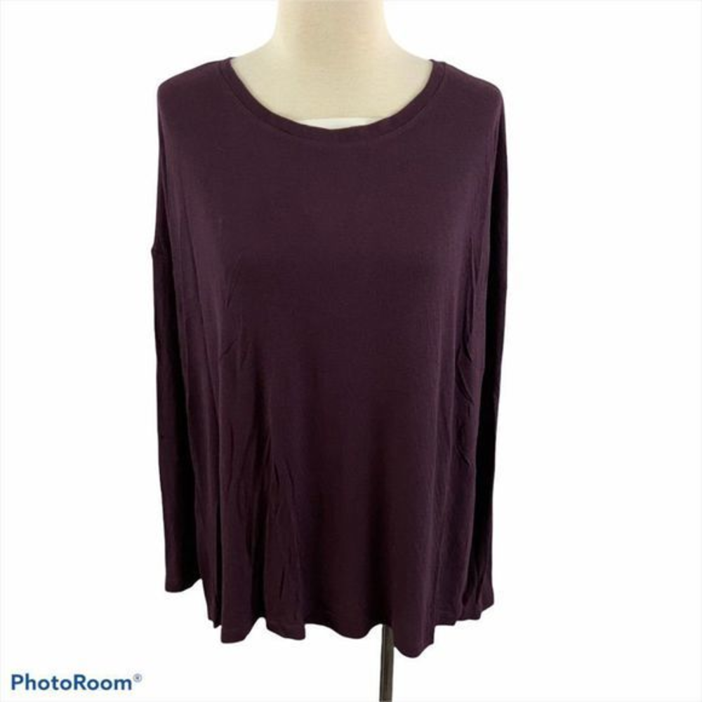 NWT H BY BORDEAUX Purple Cross Back‎ Crew Neck Swea